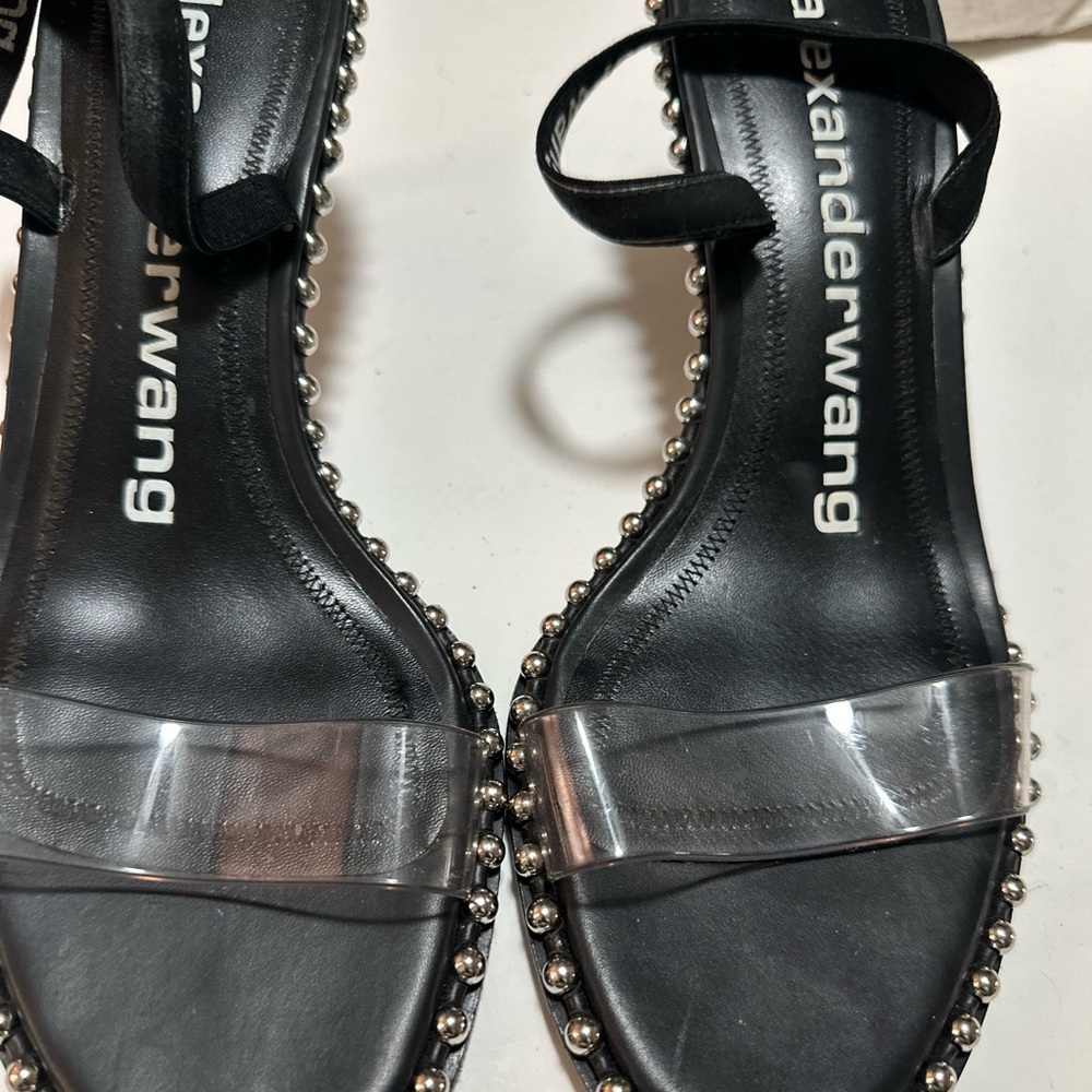 ALEXANDER WANG
Leather Studded Accents Slingback Sandals